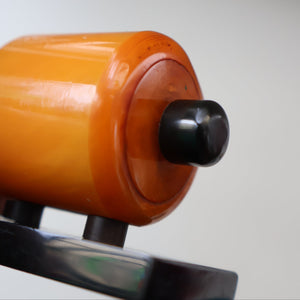 Extremely Rare 1930s Art Deco NO TRUMPS Amber / Butterscotch BAKELITE Marker with Rotating Wheel