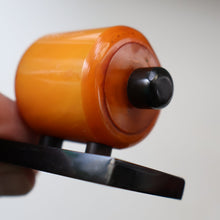 Load image into Gallery viewer, Extremely Rare 1930s Art Deco NO TRUMPS Amber / Butterscotch BAKELITE Marker with Rotating Wheel
