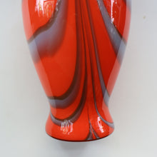 Load image into Gallery viewer, Large Bulbous Italian V.B Opaline ZEBRA Stripe Glass Vase. 13 1/4 inches in height 
