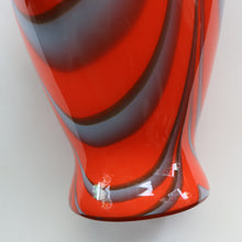 Load image into Gallery viewer, Large Bulbous Italian V.B Opaline ZEBRA Stripe Glass Vase. 13 1/4 inches in height 
