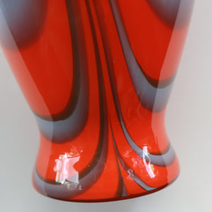 Large Bulbous Italian V.B Opaline ZEBRA Stripe Glass Vase. 13 1/4 inches in height 