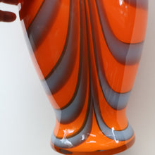 Load image into Gallery viewer, Large Bulbous Italian V.B Opaline ZEBRA Stripe Glass Vase. 13 1/4 inches in height
