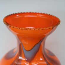 Load image into Gallery viewer, Large Bulbous Italian V.B Opaline ZEBRA Stripe Glass Vase. 13 1/4 inches in height
