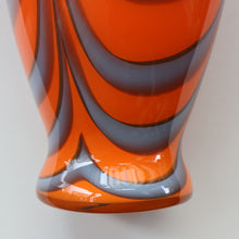 Load image into Gallery viewer, Large Bulbous Italian V.B Opaline ZEBRA Stripe Glass Vase. 13 1/4 inches in height

