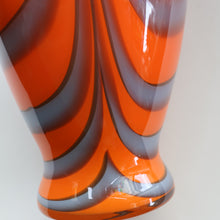 Load image into Gallery viewer, Large Bulbous Italian V.B Opaline ZEBRA Stripe Glass Vase. 13 1/4 inches in height
