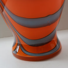 Load image into Gallery viewer, Large Bulbous Italian V.B Opaline ZEBRA Stripe Glass Vase. 13 1/4 inches in height
