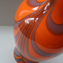 Load image into Gallery viewer, Large Bulbous Italian V.B Opaline ZEBRA Stripe Glass Vase. 13 1/4 inches in height
