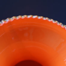 Load image into Gallery viewer, Large Bulbous Italian V.B Opaline ZEBRA Stripe Glass Vase. 13 1/4 inches in height
