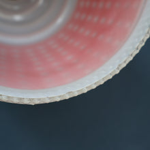Load image into Gallery viewer, Vintage 1960s Glass Lamp Shade. White Glass with Printed Red Polka Dot Pattern
