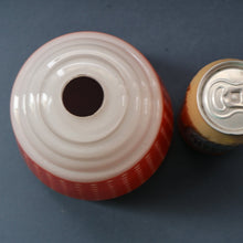 Load image into Gallery viewer, Vintage 1960s Glass Lamp Shade. White Glass with Printed Red Polka Dot Pattern
