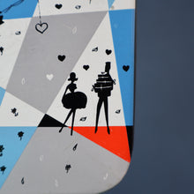 Load image into Gallery viewer, Pretty 1960s Vintage Sweetie Tin by Edward Sharp &amp; Son, Kent. Decorated with Silhouettes of Couples Dancing
