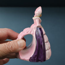Load image into Gallery viewer, SINGLE Carlton Ware Crinoline Lady Ceramic Napkin Rings, c 1935
