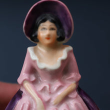 Load image into Gallery viewer, SINGLE Carlton Ware Crinoline Lady Ceramic Napkin Rings, c 1935
