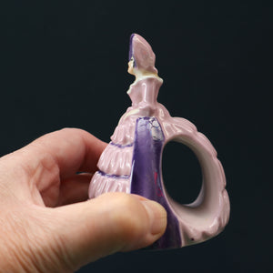 SINGLE Carlton Ware Crinoline Lady Ceramic Napkin Rings, c 1935