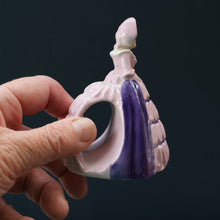 Load image into Gallery viewer, SINGLE Carlton Ware Crinoline Lady Ceramic Napkin Rings, c 1935
