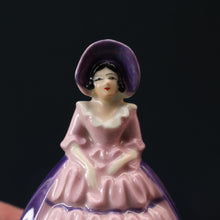 Load image into Gallery viewer, SINGLE Carlton Ware Crinoline Lady Ceramic Napkin Rings, c 1935
