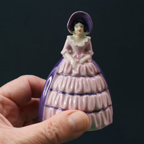 SINGLE Carlton Ware Crinoline Lady Ceramic Napkin Rings, c 1935