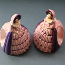 Load image into Gallery viewer, SINGLE Carlton Ware Crinoline Lady Ceramic Napkin Rings, c 1935
