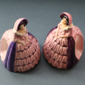 SINGLE Carlton Ware Crinoline Lady Ceramic Napkin Rings, c 1935