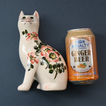 Load image into Gallery viewer, SCOTTISH POTTERY. Collectable GRISELDA HILL POTTERY (Wemyss Ware). Cat with Wild Roses Decoration
