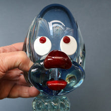 Load image into Gallery viewer, Vintage 1960s MURANO Glass Comical Dog with Large Head with Large Applied Eyes, Red Nose and Wee Sticky Out Tongue

