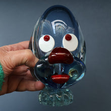 Load image into Gallery viewer, Vintage 1960s MURANO Glass Comical Dog with Large Head with Large Applied Eyes, Red Nose and Wee Sticky Out Tongue
