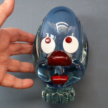 Load image into Gallery viewer, Vintage 1960s MURANO Glass Comical Dog with Large Head with Large Applied Eyes, Red Nose and Wee Sticky Out Tongue
