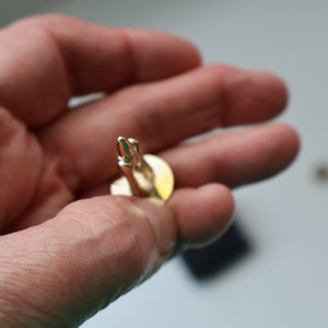 Pair of Vintage Gold-Tone Cufflinks. Each set with Millefiori Glass Cane Embellishment. Perfect Condition