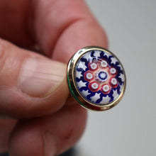 Load image into Gallery viewer, Pair of Vintage Gold-Tone Cufflinks. Each set with Millefiori Glass Cane Embellishment. Perfect Condition
