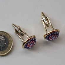 Load image into Gallery viewer, Pair of Vintage Gold-Tone Cufflinks. Each set with Millefiori Glass Cane Embellishment. Perfect Condition
