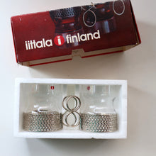 Load image into Gallery viewer, FINLAND. Pair of Ittala TASIKKA Mid-Century Glasses with Silver Tone Holders. Designed by Timo Sarpaneva
