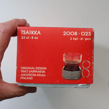 Load image into Gallery viewer, FINLAND. Pair of Ittala TASIKKA Mid-Century Glasses with Silver Tone Holders. Designed by Timo Sarpaneva
