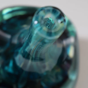 1970s Mdina Glass FACETED CUBE VASE. Signed by Eric Dobson 1976