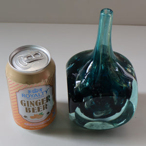 1970s Mdina Glass FACETED CUBE VASE. Signed by Eric Dobson 1976