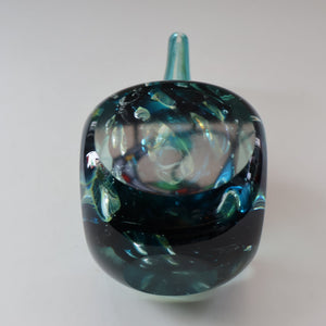 1970s Mdina Glass FACETED CUBE VASE. Signed by Eric Dobson 1976