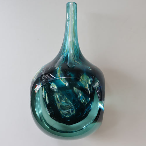 1970s Mdina Glass FACETED CUBE VASE. Signed by Eric Dobson 1976