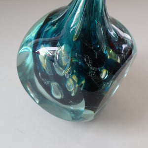 1970s Mdina Glass FACETED CUBE VASE. Signed by Eric Dobson 1976