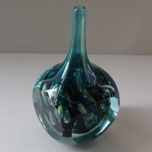 1970s Mdina Glass FACETED CUBE VASE. Signed by Eric Dobson 1976