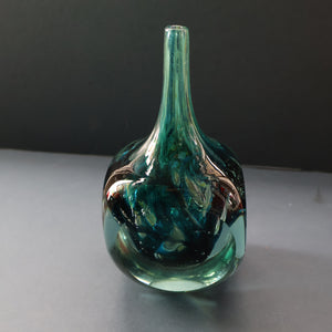 1970s Mdina Glass FACETED CUBE VASE. Signed by Eric Dobson 1976