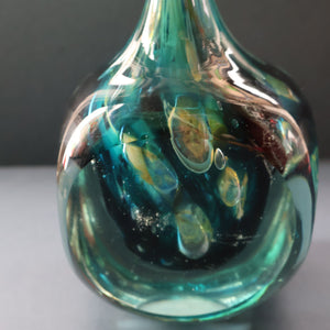 1970s Mdina Glass FACETED CUBE VASE. Signed by Eric Dobson 1976