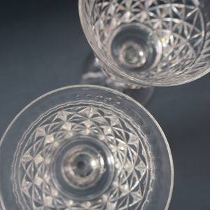 Vintage 1950s / 1960s Edinburgh Crystal White Wine Glasses. Rarer ROYAL SCOT Pattern. Set of Six.  5 7/8 inches