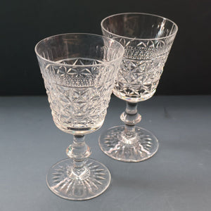 Vintage 1950s / 1960s Edinburgh Crystal White Wine Glasses. Rarer ROYAL SCOT Pattern. Set of Six.  5 7/8 inches