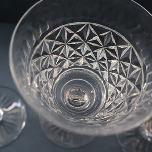 Vintage 1950s / 1960s Edinburgh Crystal White Wine Glasses. Rarer ROYAL SCOT Pattern. Set of Six.  5 7/8 inches