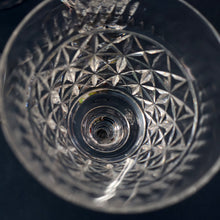Load image into Gallery viewer, Vintage 1950s / 1960s Edinburgh Crystal White Wine Glasses. Rarer ROYAL SCOT Pattern. Set of Six.  5 7/8 inches

