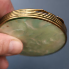 Load image into Gallery viewer, Vintage 1940s / 1950s Powder Compact. Sacre Coeur, Paris Image on Lid, Celluloid Back and Clean Interior

