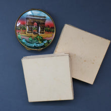 Load image into Gallery viewer, Vintage 1940s / 1950s Powder Compact. Sacre Coeur, Paris Image on Lid, Celluloid Back and Clean Interior
