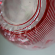 Load image into Gallery viewer, 1930s STEVENS AND WILLIAMS Glass Cerise Pink Threaded Vase With Golf Ball Pattern. 8 inches high
