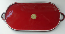Load image into Gallery viewer, LARGE CERAMIC Villeroy &amp; Boch Oval Serving Tray. 1980s Granada Design with Red Glaze
