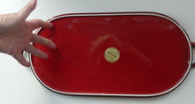 Load image into Gallery viewer, LARGE CERAMIC Villeroy &amp; Boch Oval Serving Tray. 1980s Granada Design with Red Glaze
