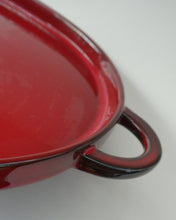 Load image into Gallery viewer, LARGE CERAMIC Villeroy &amp; Boch Oval Serving Tray. 1980s Granada Design with Red Glaze
